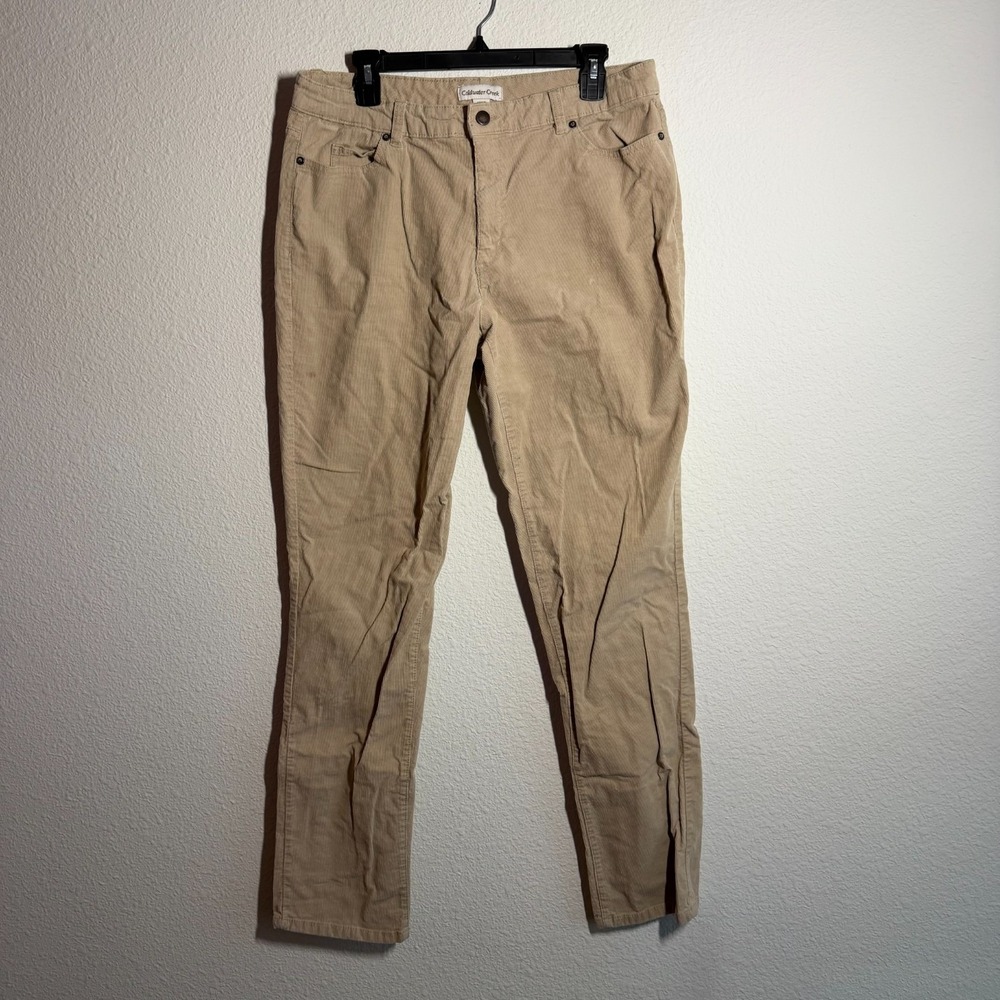 Coldwater Creek Corduroy Pants Womens 14Tโ Beige Straight Leg Outdoor Streetwear